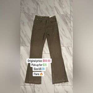 Brown paint splatter flare pants 🔥🎨